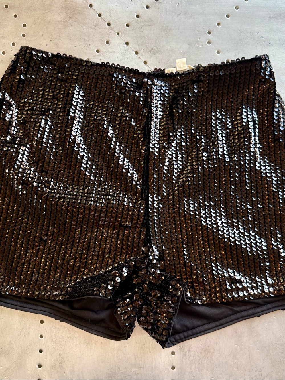 Sequin High-Waist Black Women's Shorts